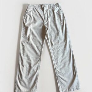 Gap Men's 90s Loose Khaki Beige Casual Pants Flat Front Straight Leg Button Zip